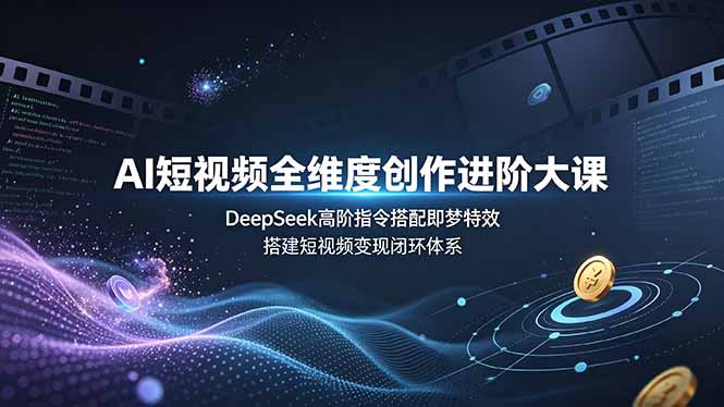 AI短视频全维度创作进阶大课，DeepSeek高阶指令搭配即梦特效，搭建短视频变现闭环体系-二当家网创资源站