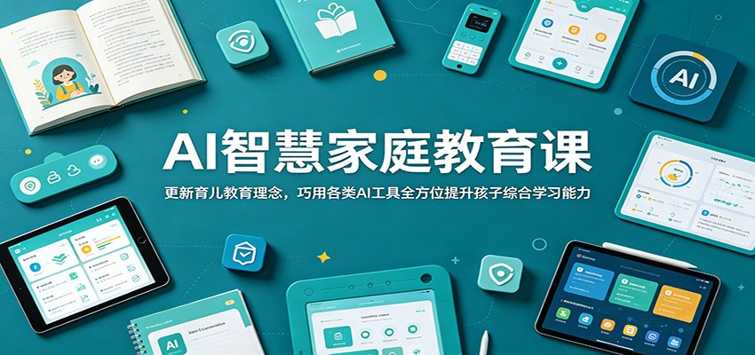 AI智慧家庭教育课：更新育儿教育理念，巧用各类AI工具全方位提升孩子综合学习能力-二当家网创资源站