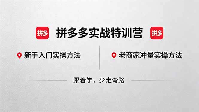拼多多实战特训营(更新5月3-二当家网创资源站