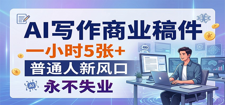 AI写作商业稿件，一小时5张+，普通人新风口，永不失业-二当家网创资源站