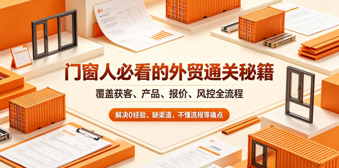 门窗人必看的外贸通关秘籍,块覆盖获客、产品、报价、风控全流程,解决0经验、缺渠道、不懂流程等痛点-二当家网创资源站