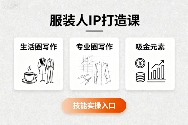 服装人IP打造课，文案创富+生活圈写作+专业圈写作+服装人专属+吸金元素+技能实操-二当家网创资源站