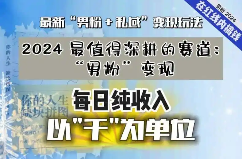 【私域流量最值钱】把“男粉”流量打到手,你便有无数种方法可以轻松变现,每日纯收入以“千”为单位-二当家网创资源站