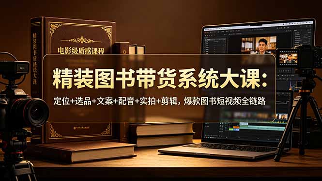 精装图书带货系统大课：定位+选品+文案+配音+实拍+剪辑，爆款图书短视频全链路-二当家网创资源站