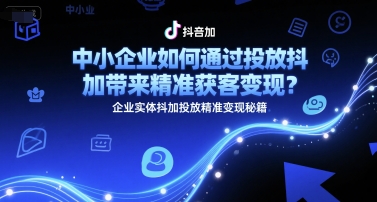 中小企业如何通过投放抖加带来精准获客变现？企业实体抖加投放精准变现秘籍-二当家网创资源站