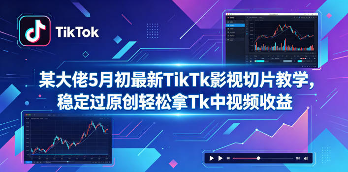某大佬5月初最新TikTk影视切片教学,稳定过原创轻松拿Tk中视频收益-二当家网创资源站