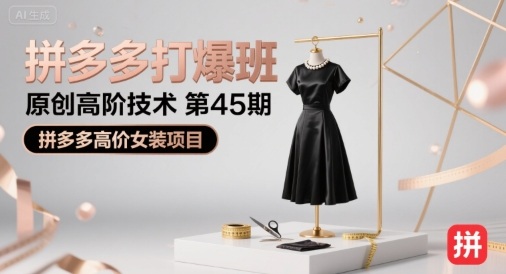 拼多多打爆班原创高阶技术第45期，拼多多高价女装项目-二当家网创资源站