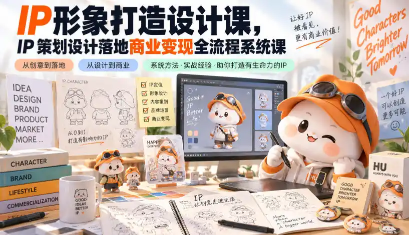 IP形象打造设计课,IP策划设计落地商业变现全流程系统课-二当家网创资源站
