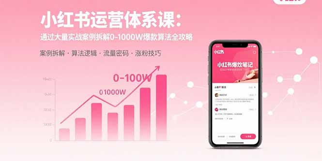 小红书运营体系课：通过大量实战案例拆解0-1000W爆款算法全攻略-二当家网创资源站