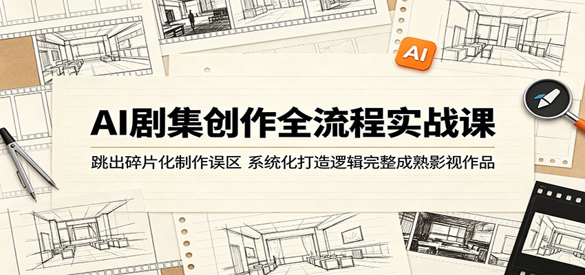 AI剧集创作全流程实战课：跳出碎片化制作误区，系统化打造逻辑完整成熟影视作品-二当家网创资源站