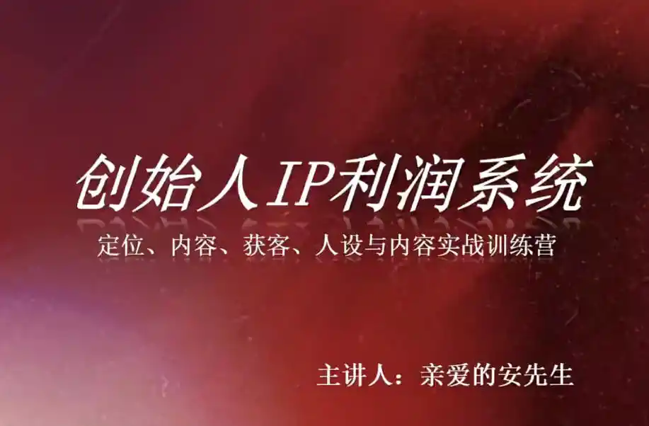 创始人IP利润系统8月训练营，定位、内容、获客、人设与内容实战训练营-二当家网创资源站