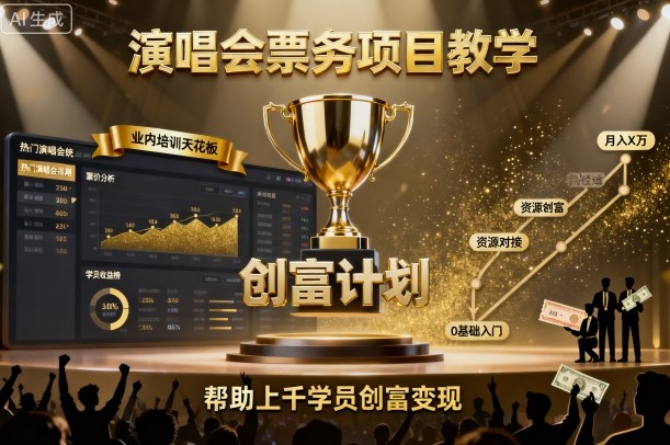 演唱会票务项目教学，业内培训天花板，帮助上千学员创富变现(更新)-二当家网创资源站