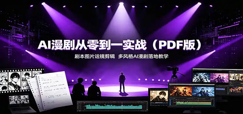 AI漫剧从零到一实战(PDF版):剧本图片运镜剪辑,多风格AI漫剧落地教学-二当家网创资源站