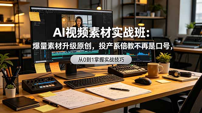 AI视频素材实战班：爆量素材升级原创，投产翻倍不再是口号，0-1系统教学实战落地-二当家网创资源站