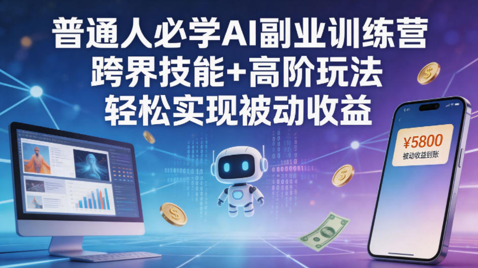 普通人必学AI副业训练营跨界技能+高阶玩法轻松实现被动收益-二当家网创资源站