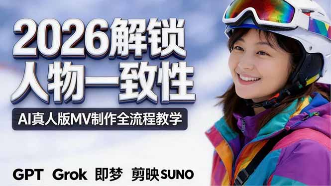 2026独创解锁人物一致性：AI真人版MV制作，不讲空话，不拼概念，全流程实操-二当家网创资源站