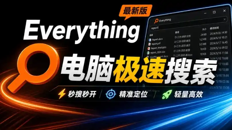 Everything最新版,电脑极速搜索!最佳电脑文件搜索工具,几秒检索几百G的文件,必装电脑应用-二当家网创资源站
