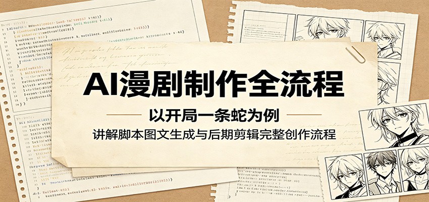 AI漫剧制作全流程：以开局一条蛇为例，讲解脚本图文生成与后期剪辑完整创作流程-二当家网创资源站