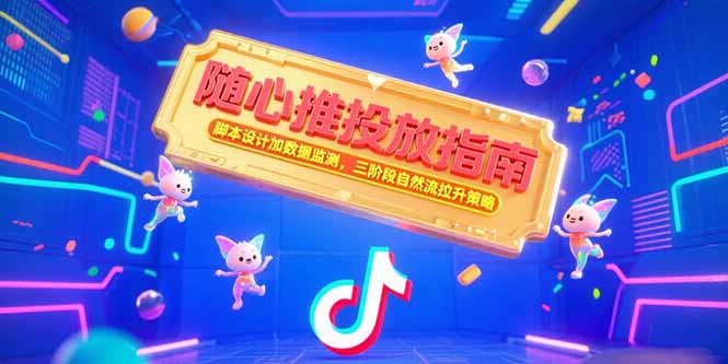 随心推投放指南，脚本设计加数据监测，三阶段自然流拉升策略-二当家网创资源站