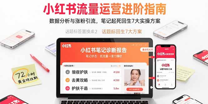 小红书流量运营进阶指南，数据分析与涨粉引流，笔记起死回生7大实操方案-二当家网创资源站