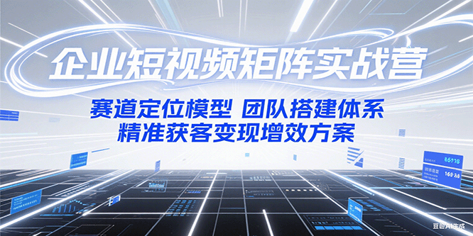 企业短视频矩阵实战营：赛道定位模型+团队搭建体系+精准获客变现增效方案-二当家网创资源站