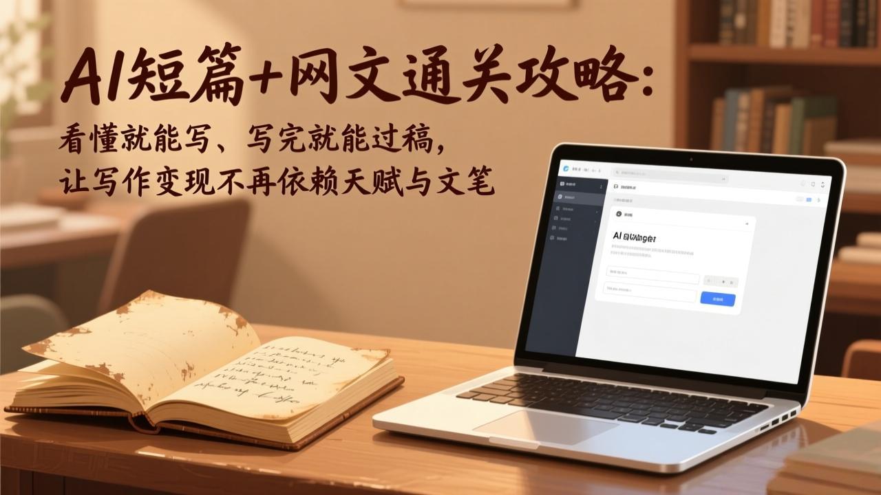 AI短篇+网文通关攻略：看懂就能写、写完就能过稿，让写作变现不再依赖天赋与文笔-二当家网创资源站
