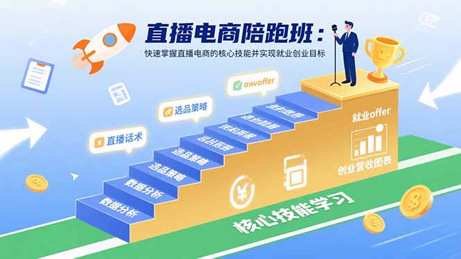 直播电商陪跑班：快速掌握直播电商的核心技能并实现就业/创业目标-二当家网创资源站