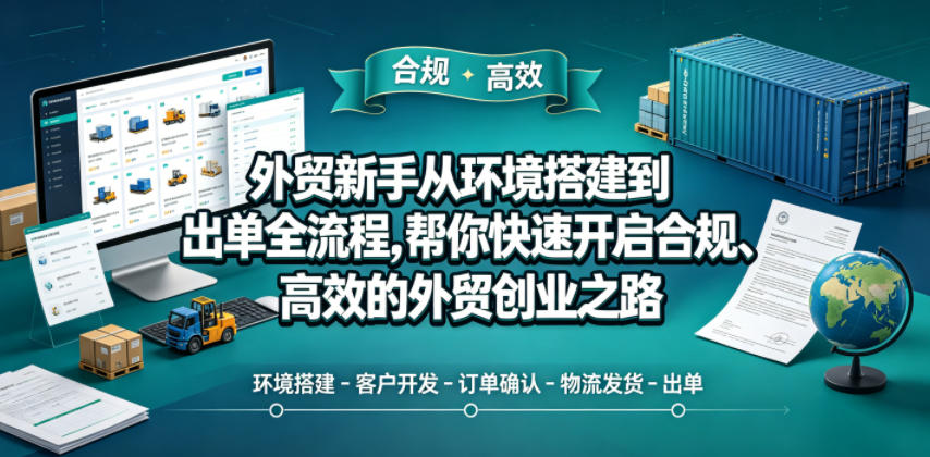 外贸新手从环境搭建到出单全流程，帮你快速开启合规、高效的外贸创业之路-二当家网创资源站