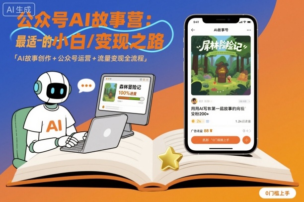 公众号ai故事营，最适合小白的自媒体变现之路-二当家网创资源站