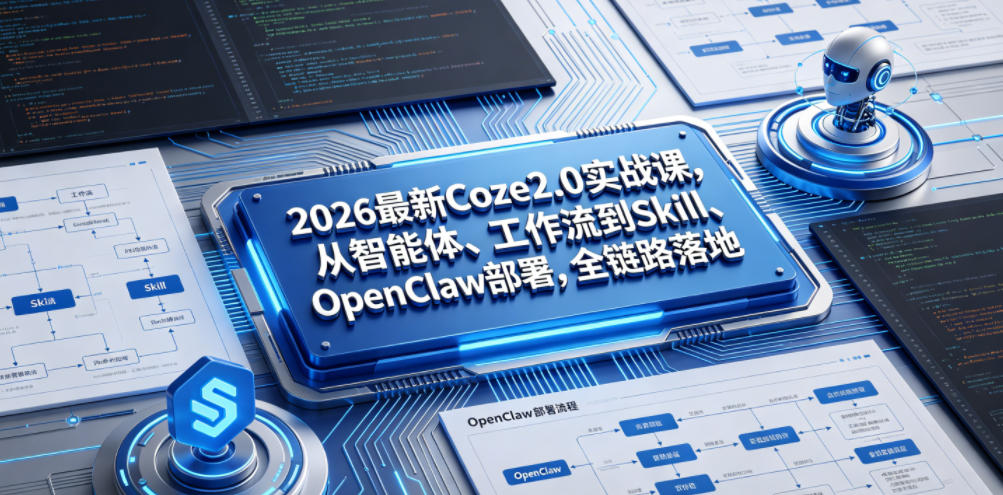 2026最新Coze2.0实战课,从智能体、工作流到Skill、OpenClaw部署,全链路落地-二当家网创资源站