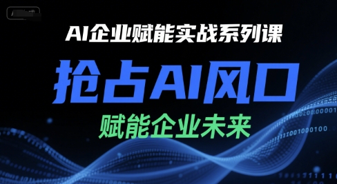 AI企业赋能实战系列课，抢占AI风口，赋能企业未来-二当家网创资源站