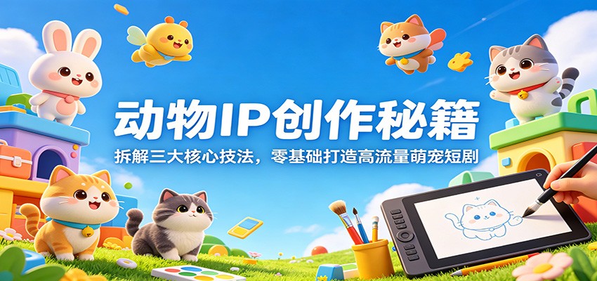 动物IP创作秘籍：拆解三大核心技法，零基础打造高流量萌宠短剧-二当家网创资源站