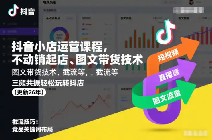 抖音小店运营课程,不动销起店、图文带货技术、截流等,三频共振轻松玩转抖店(更新260815)-二当家网创资源站