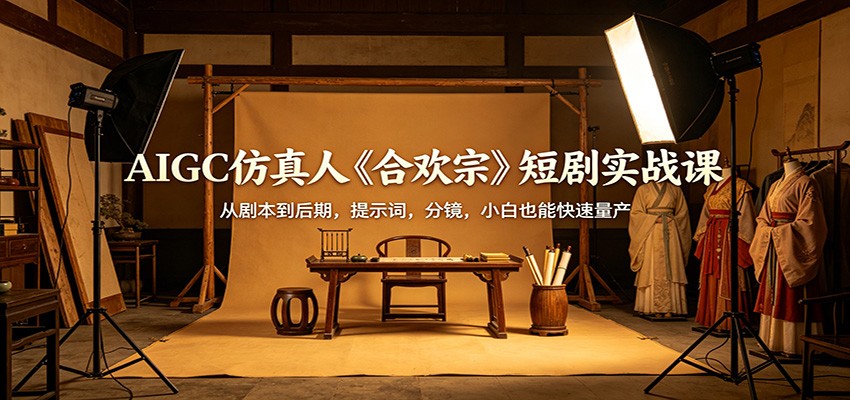 AIGC仿真人《合欢宗》短剧实战课：从剧本到后期，提示词，分镜，小白也能快速量产-二当家网创资源站