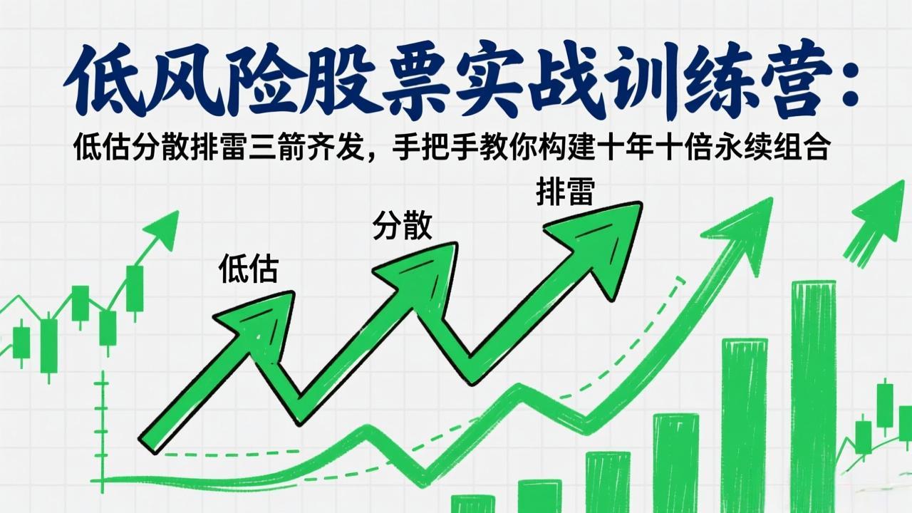 低风险股票实战训练营:低估分散排雷三箭齐发,手把手教你构建十年十倍永续组合-二当家网创资源站