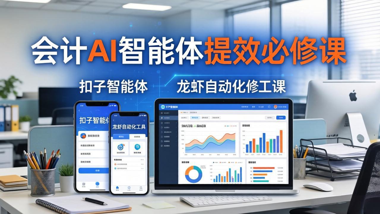 财务会计AI智能体提效必修课：扣子智能体+龙虾自动化+报表分析，一站式提升财务工作效率-二当家网创资源站