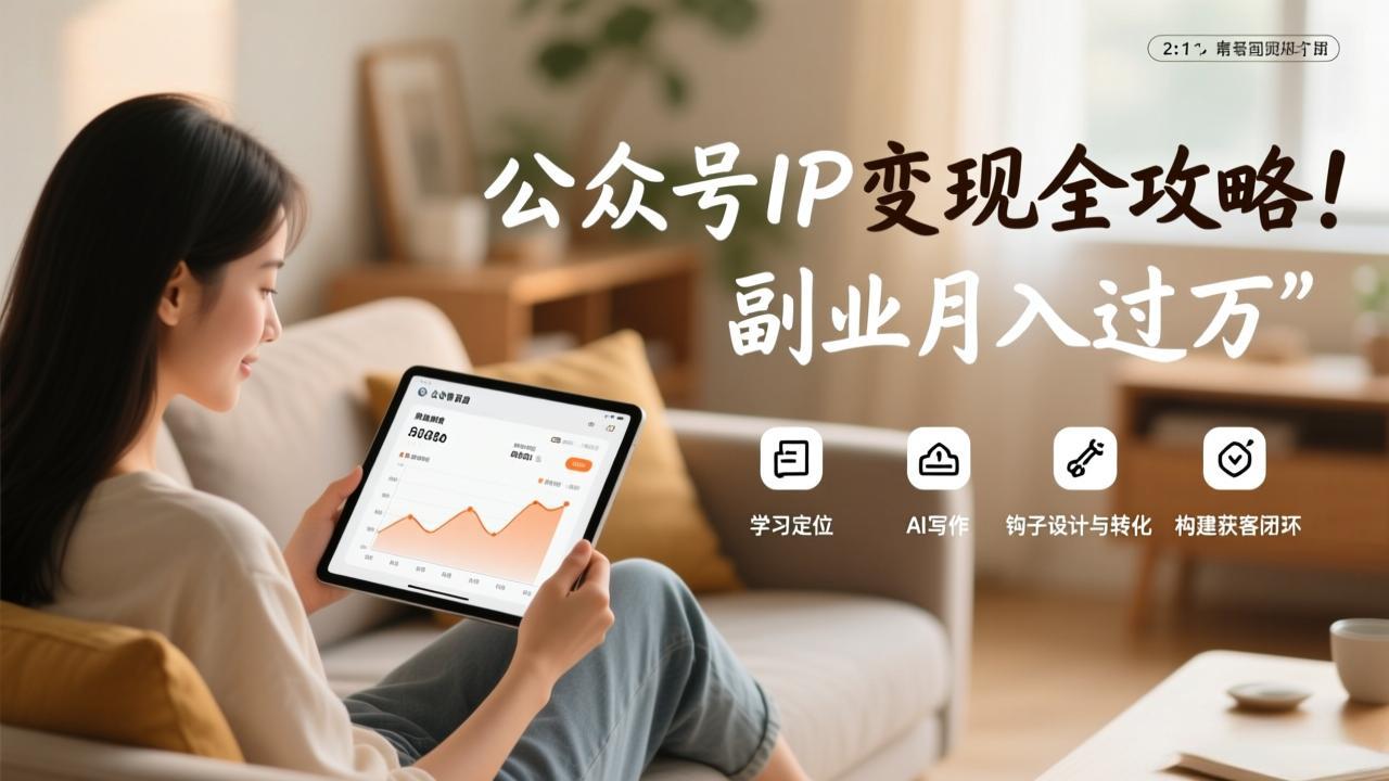 公众号IP变现全攻略,学习定位、AI写作、钩子设计与转化,构建获客闭环,副业月入过万-二当家网创资源站