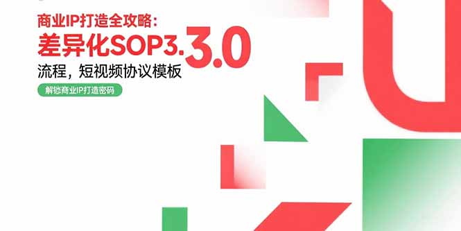 商业IP打造全攻略：差异化SOP3.0流程，短视频协议模板，婚恋项目实战案例-二当家网创资源站