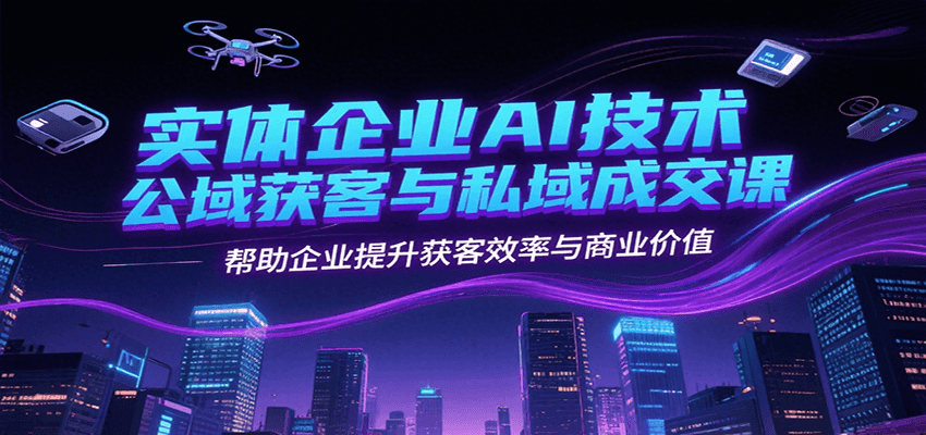 实体企业AI技术公域获客与私域成交课，帮助企业提升获客效率与商业价值-二当家网创资源站