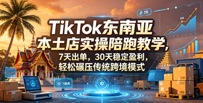 TikTok东南亚本土店实操陪跑教学，7天出单，30天稳定盈利，轻松碾压传统跨境模式(更新0516)-二当家网创资源站