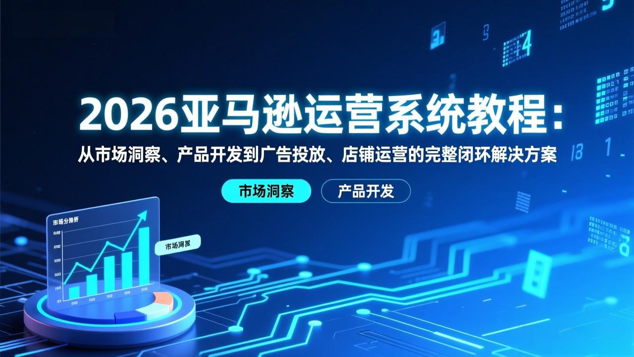 2026亚马逊运营系统教程：从市场洞察、产品开发到广告投放、店铺运营的完整闭环解决方案-二当家网创资源站