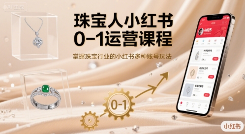 珠宝人小红书0-1运营课程，掌握珠宝行业的小红书多种账号玩法-二当家网创资源站