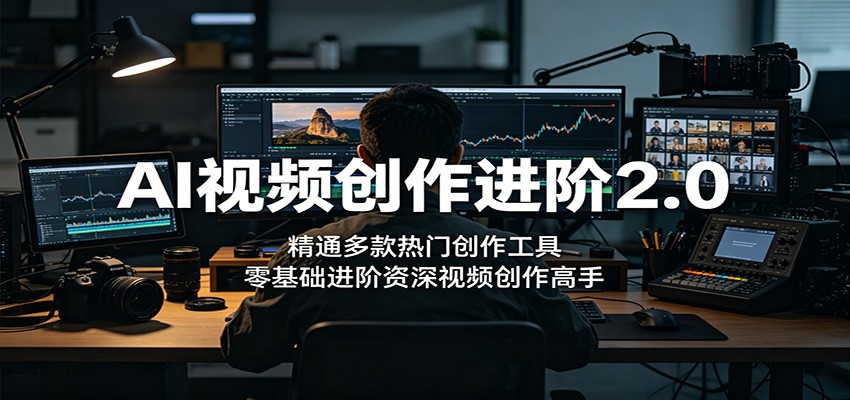AI视频创作进阶2.0：精通多款热门创作工具，零基础进阶资深视频创作高手-二当家网创资源站