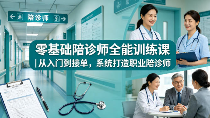 零基础陪诊师全能训练课｜从入门到接单，系统打造职业陪诊师-二当家网创资源站