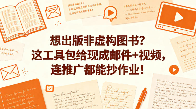 想出版非虚构图书？这工具包给现成邮件+视频，连推广都能抄作业！【原创双语字幕】-二当家网创资源站
