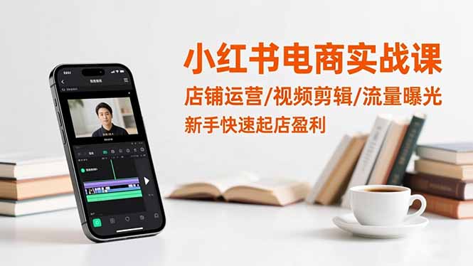 小红书电商实战课：店铺运营/视频剪辑/流量曝光，新手快速起店盈利-二当家网创资源站