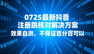 0725最新抖音注册跳核对解决方案，效果自测，不保证百分百可以-二当家网创资源站