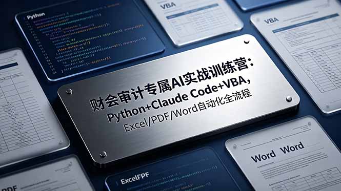 财会审计专属 AI实战训练营-更新:Python+Claude Code+VBA,Excel/PDF/Word自动化全流程-二当家网创资源站