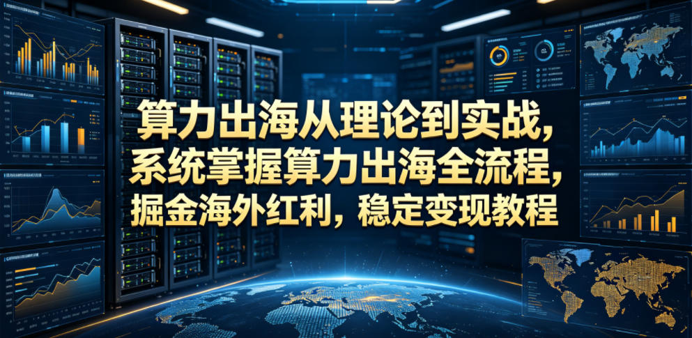 算力出海从理论到实战,系统掌握算力出海全流程,掘金海外红利,稳定变现教程-二当家网创资源站