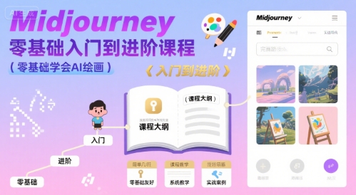 midjourney零基础入门到进阶课程，零基础学会AI绘画-二当家网创资源站